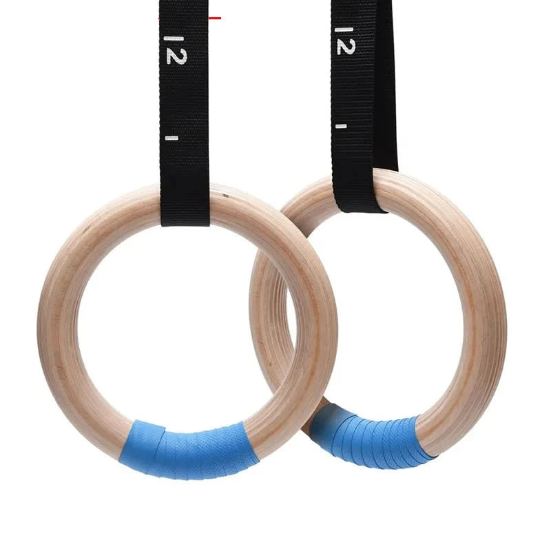 Premium Gymnastics Rings – Adjustable Wooden Rings with Nylon Straps for Kids & Adults, 400kg Load Capacity, Ideal for Home