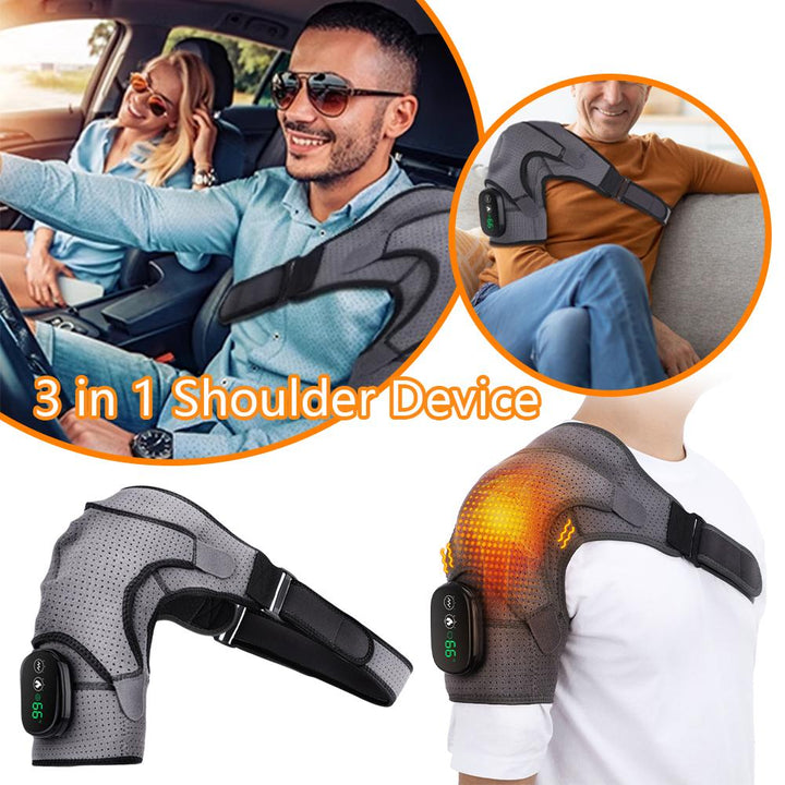 Premium Electrically Heated Shoulder Pads - USB Charging, 3 Heating Levels, 5000mAh Battery, Vibration Massage Device for  