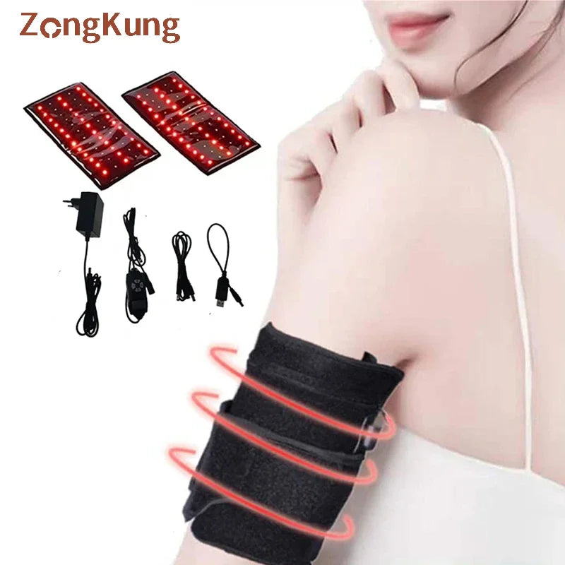 Premium Red & Infrared Therapy Belt - Wearable LED Beauty Device for Pain Relief, Body Slimming, and Skin Health - 660nm & 