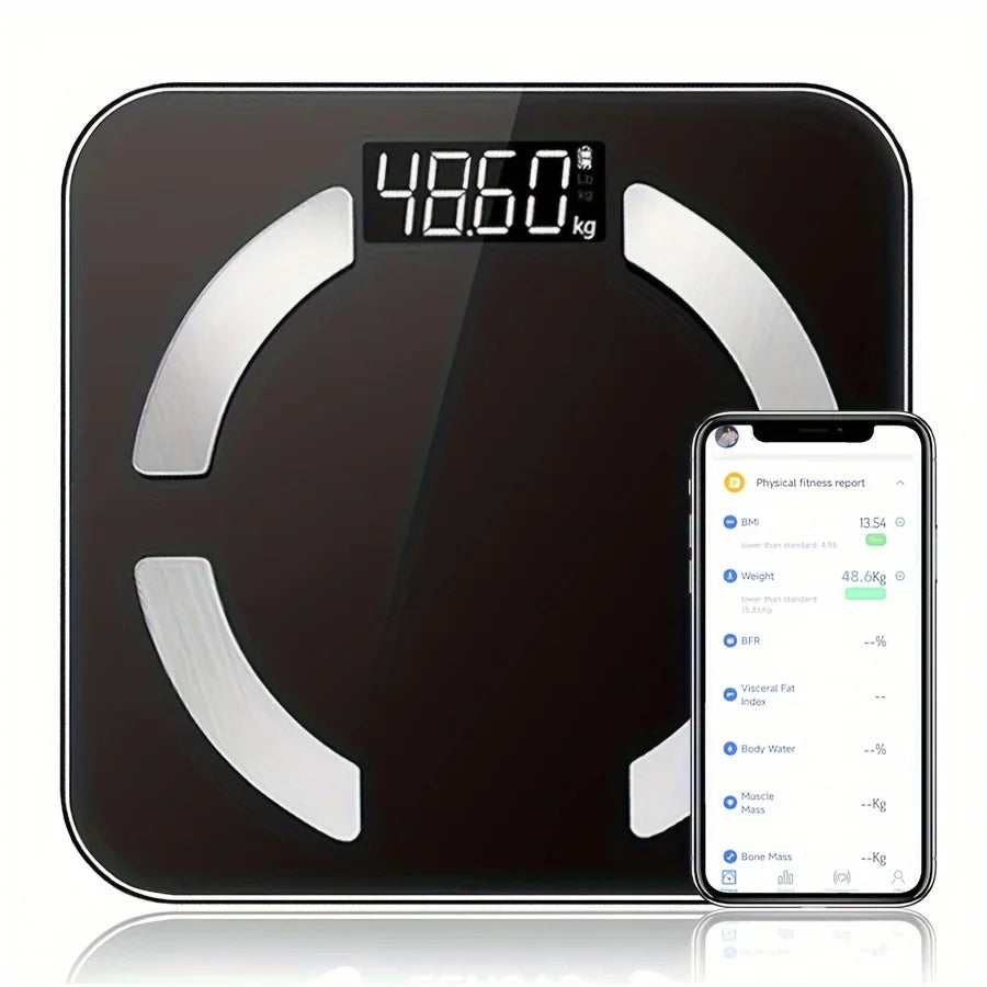 Premium Solar Body Fat Scale – Smart Digital BMI & Heart Rate Tracker, 180KG