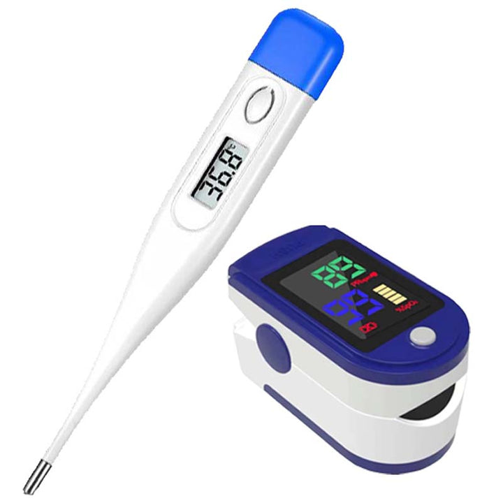 High Quality Digital Thermometer & Pulse Oximeter – Accurate Oral & Armpit Temperature, Fever Alert, Baby & Adult Use