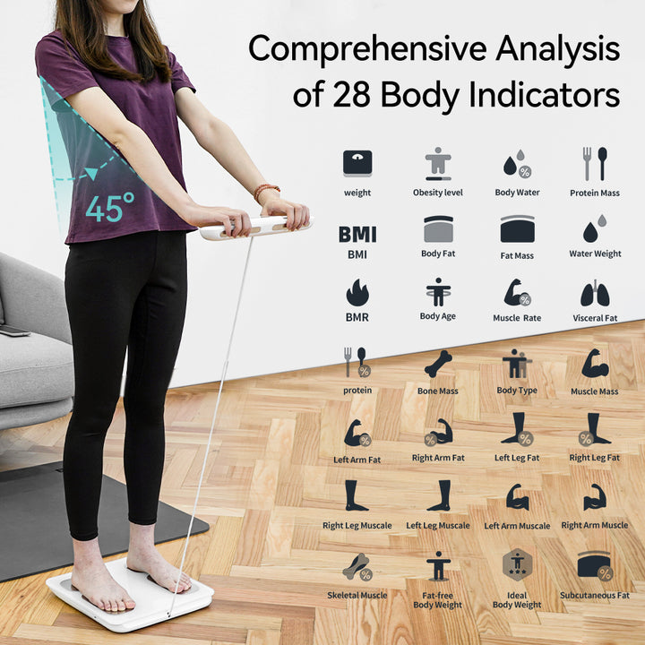 Premium Smart Body Composition Scale – 8 Electrode Bioimpedance Digital Weight Scale, Tracks Body Fat, Water, Muscle Mass,