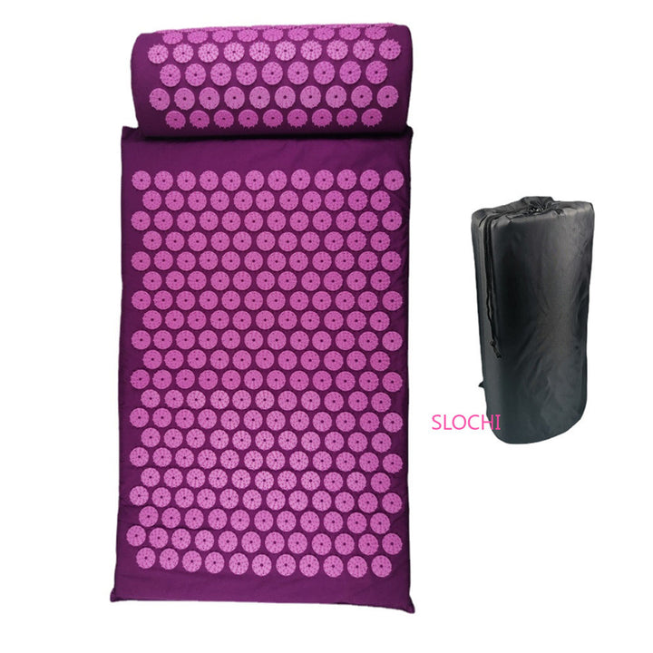 Premium Acupressure Massage Mat – Stress Relief & Back Pain Relief – Yoga Mat with Spikes, Pillow & Portable Design 