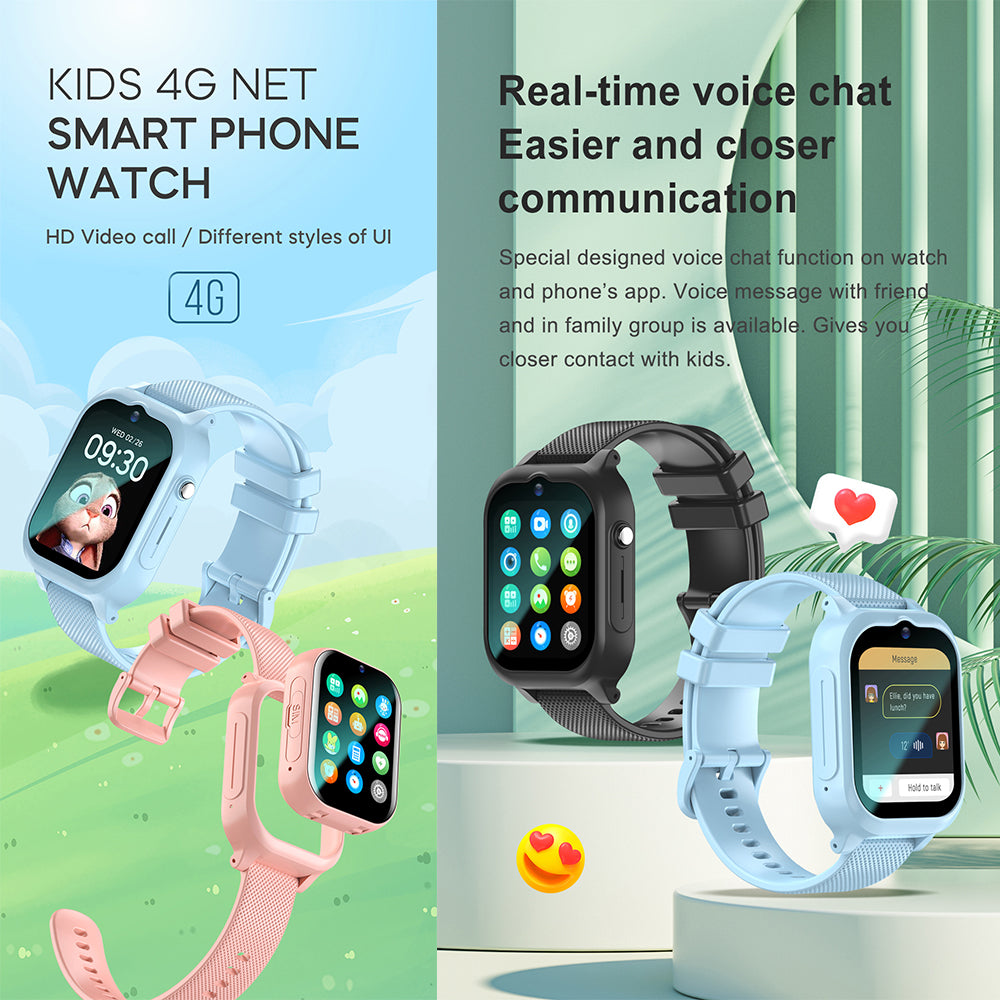 Premium 4G Kids Smartwatch – GPS Tracker, Video Call, SOS, WiFi, Camera, Voice Monitor, Waterproof, 700mAh Battery, Child 