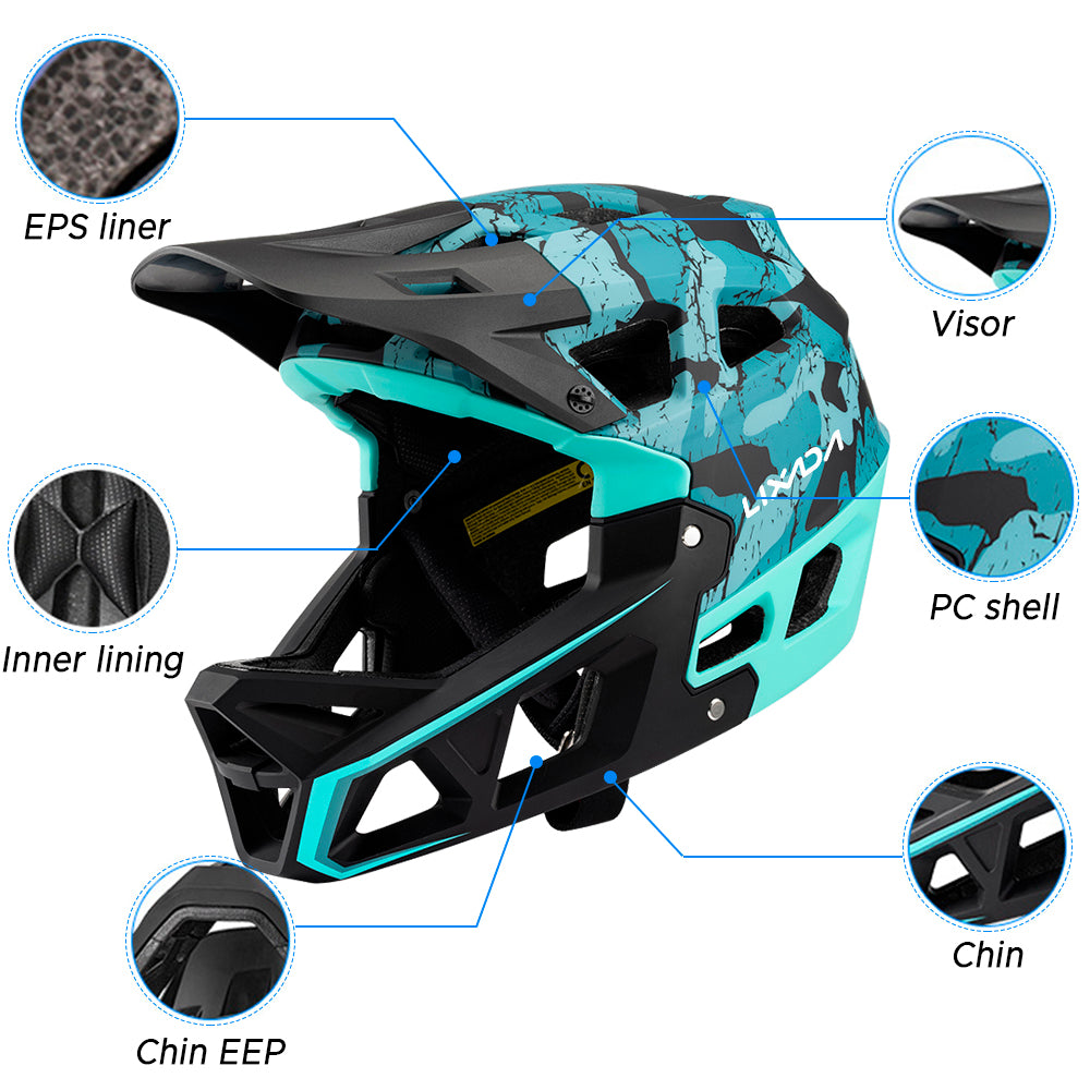 Premium Full Face Mountain Bike Helmet – Lightweight Adult Downhill MTB Racing Helmet with 31 Vents, Detachable Liner, EPP 