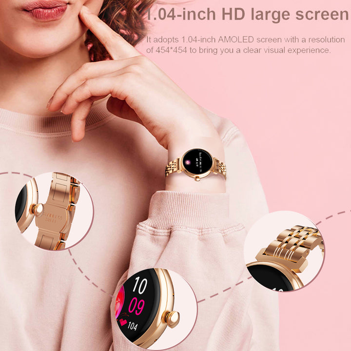 Premium Luxury Women's Smartwatch – Heart Rate, Blood Oxygen, Sleep Monitoring, Bluetooth Call, Diamond Bracelet, 1.32" HD 