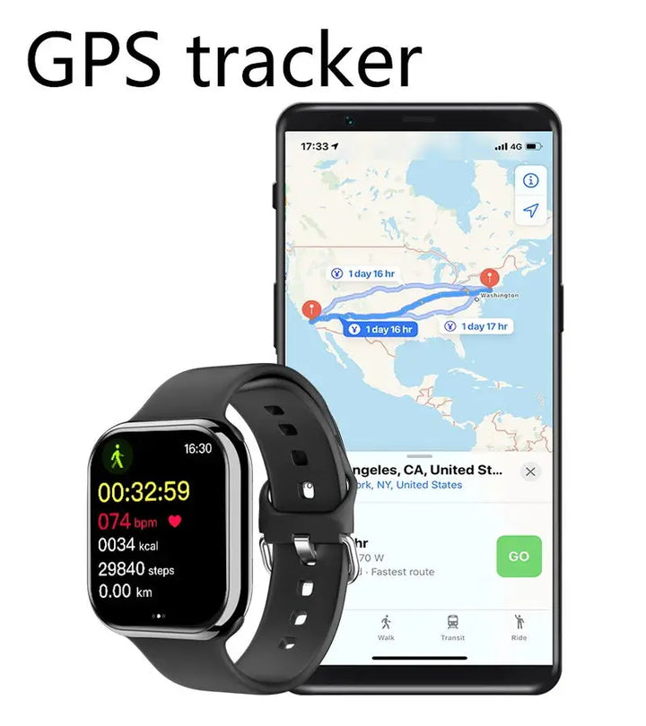 Premium GPS Smart Watch for Men & Women - Always On Display, Body Temp Monitoring, Bluetooth Call, NFC, Compatible with iOS & Android, High-Resolution