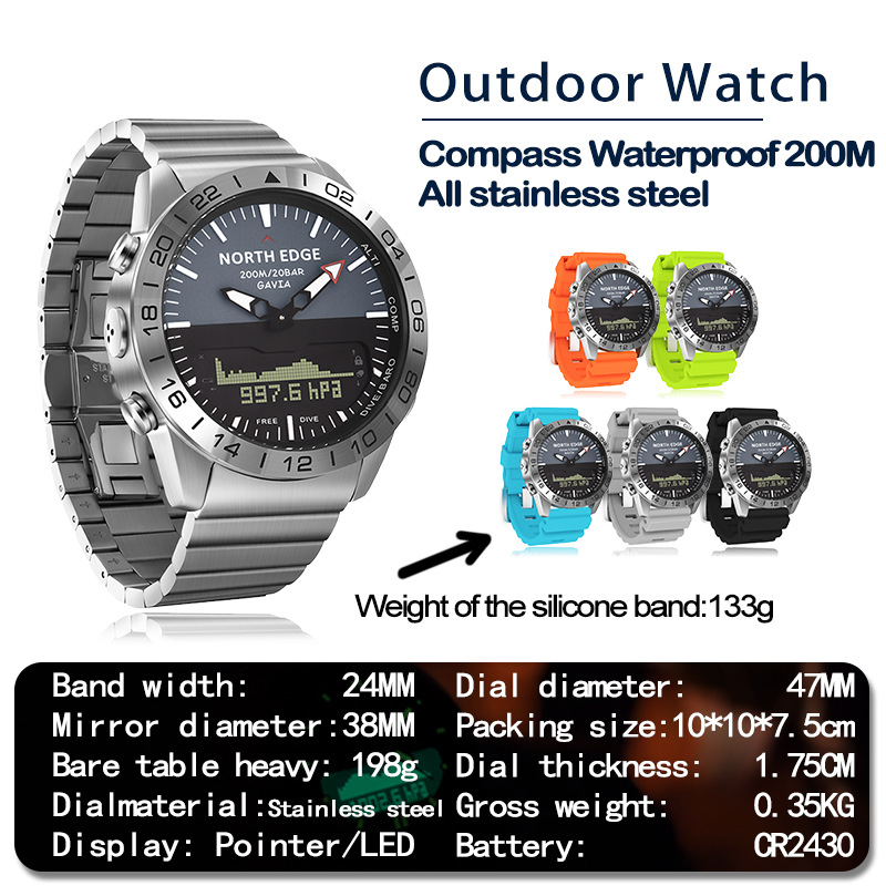 Premium Military Dive Watch for Men – 200M Waterproof, Altimeter, Compass, Barometer, Digital Clock, Thermometer, Pedometer, 