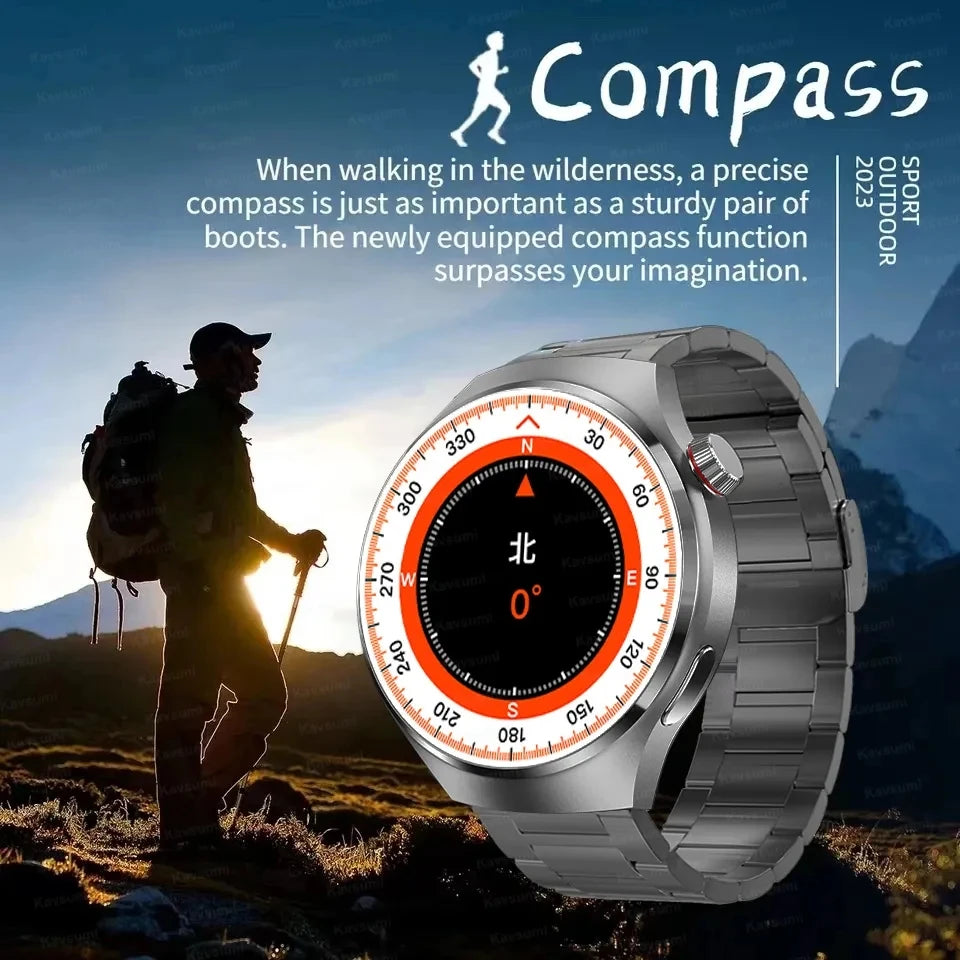 Premium GPS Smart Watch for Men & Women | 360° AMOLED Display, NFC, Bluetooth Call, IP68 Waterproof, Heart Rate Monitor, Fitness Tracker, Sleep Monitoring, Multi-Sport Modes