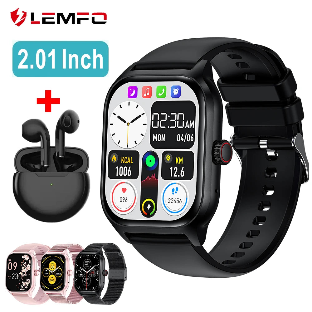 Luxury Smartwatch Android OS - 1.44" Full Touch Screen, Bluetooth Call, Music Control, Fitness Tracker for Men & Women, Health Monitor