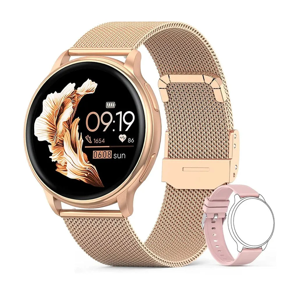 Luxury Smartwatch for Men & Women – 1.85” Ultra HD Display, Bluetooth Calls, Heart Rate Monitor, Custom Dials, Steel Band,