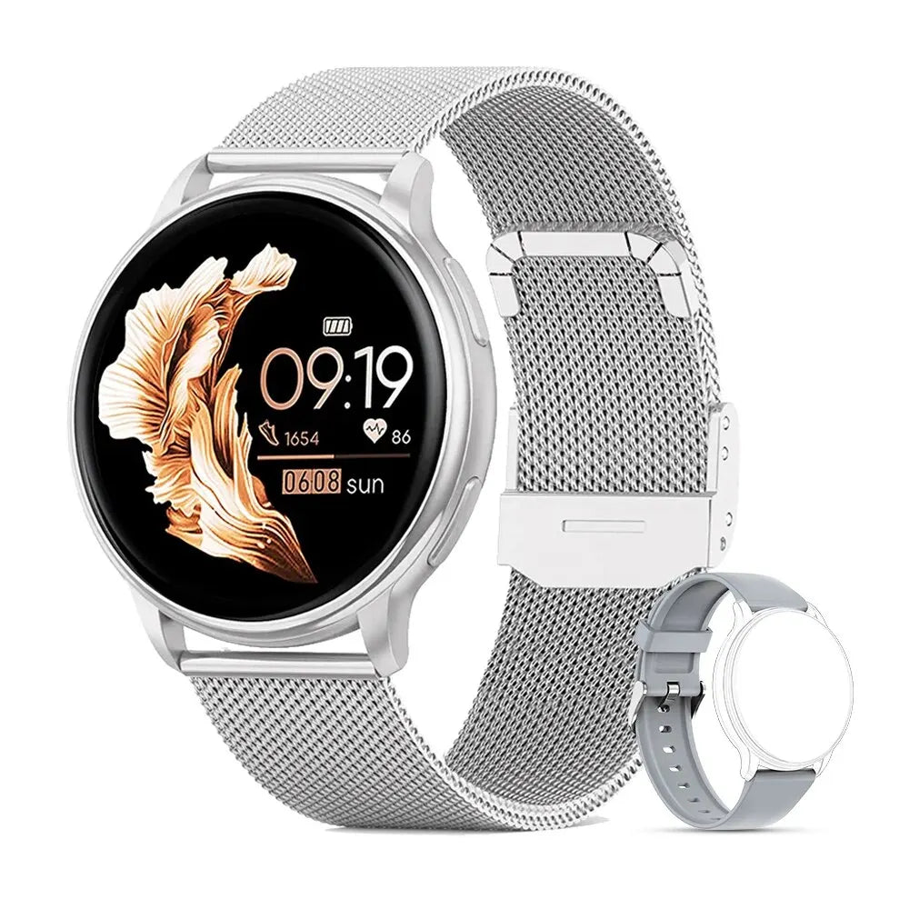 Luxury Smartwatch for Men & Women – 1.85” Ultra HD Display, Bluetooth Calls, Heart Rate Monitor, Custom Dials, Steel Band,