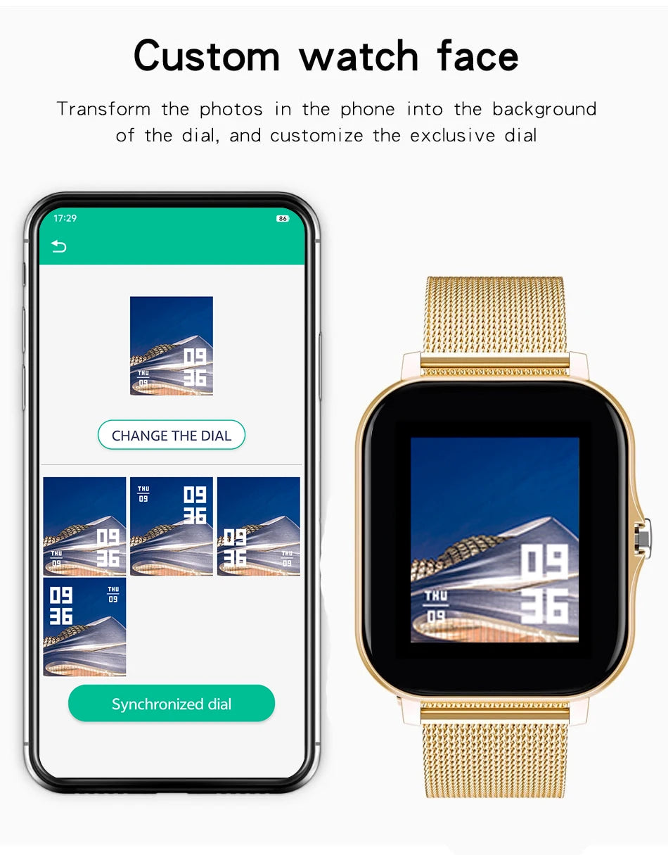 Luxury Smartwatch Android OS - 1.44" Full Touch Color Screen, Bluetooth, Custom Dial, for Men & Women, Smart Watch with Call Feature