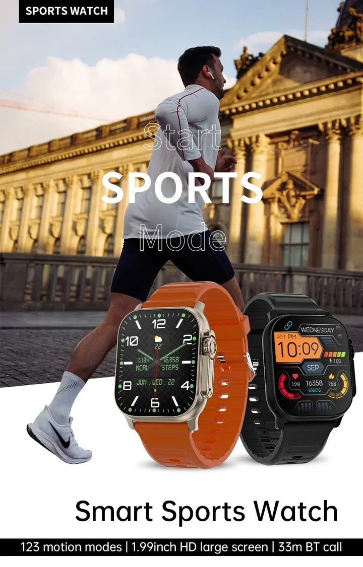 Luxury Smartwatch for Men & Women – 49mm Bluetooth GPS Tracker, NFC, Music Control, Wireless Charging, High-End Fitness Watch – Health Monitoring