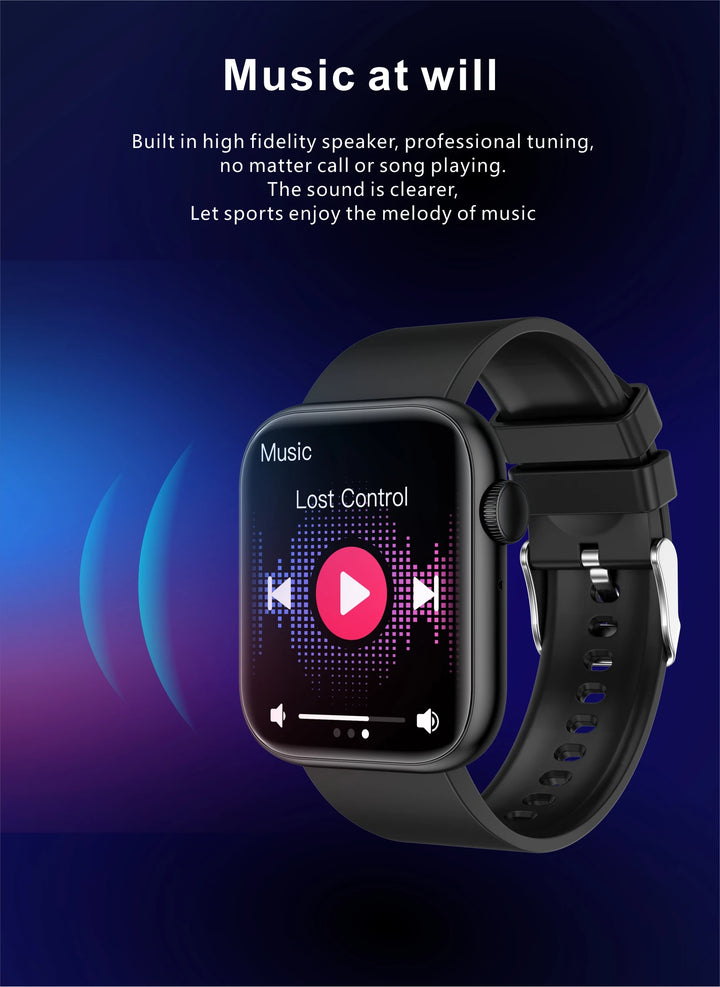 Premium Smartwatch - Wireless Charging, Bluetooth Calls, Fitness Tracker, Custom Watch Faces, Heart Rate Monitoring, Sleep Tracking, Waterproof, Men & Women