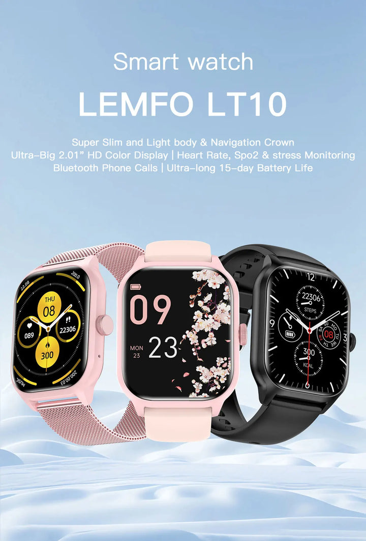 Luxury Smartwatch Android OS - 1.44" Full Touch Screen, Bluetooth Call, Music Control, Fitness Tracker for Men & Women, Health Monitor