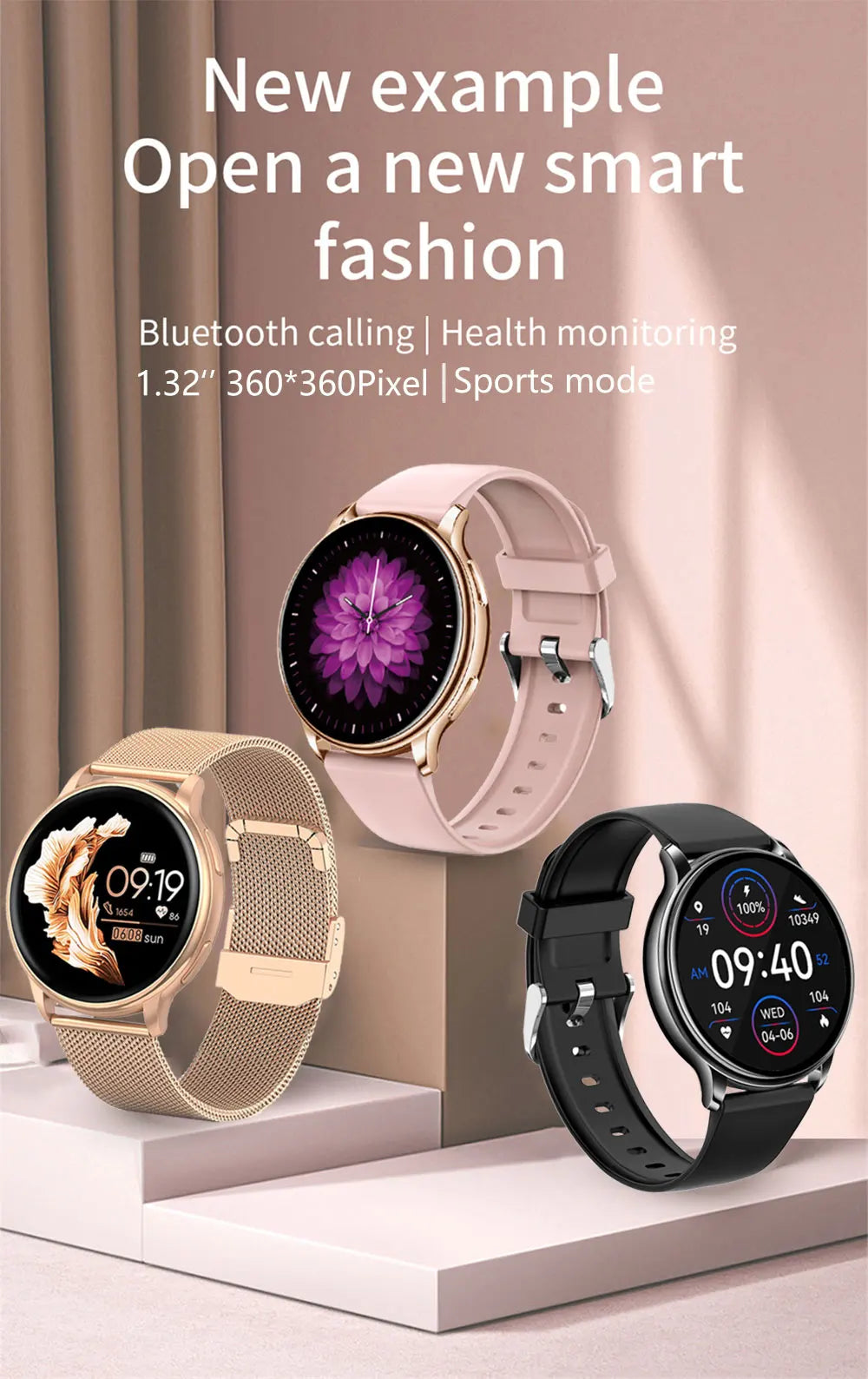 Luxury Smartwatch for Men & Women – 1.85” Ultra HD Display, Bluetooth Calls, Heart Rate Monitor, Custom Dials, Steel Band,