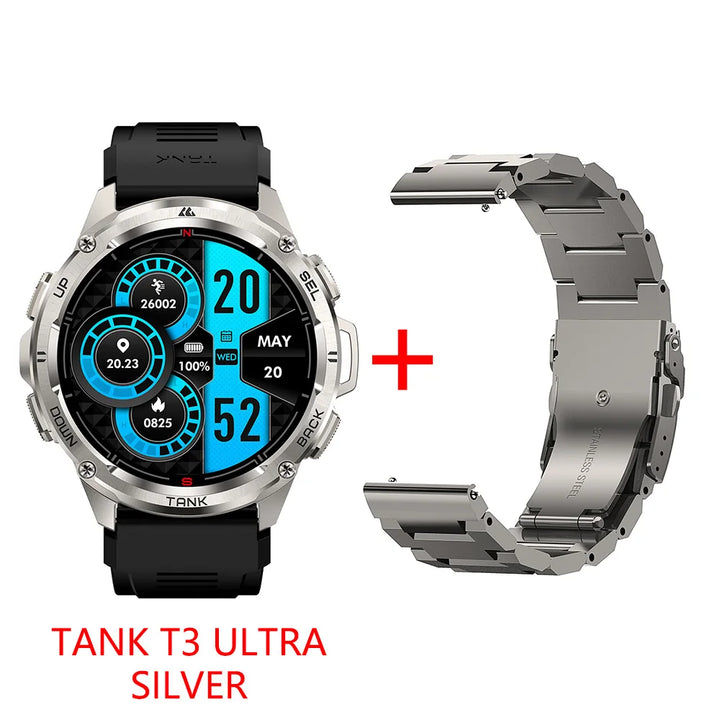 Premium Ultra GPS Smartwatch for Men, 470mAh AMOLED Fitness Tracker, Bluetooth, Digital Watch with AOD, Heart Rate Monitor, Activity Tracker & More