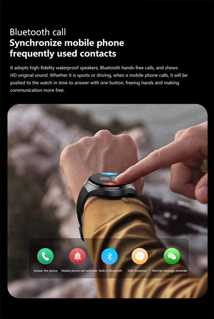 Premium GPS Smart Watch for Men & Women | 360° AMOLED Display, NFC, Bluetooth Call, IP68 Waterproof, Heart Rate Monitor, Fitness Tracker, Sleep Monitoring, Multi-Sport Modes