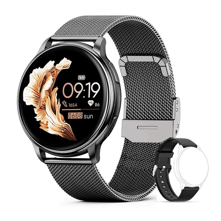 Luxury Smartwatch for Men & Women – 1.85” Ultra HD Display, Bluetooth Calls, Heart Rate Monitor, Custom Dials, Steel Band,