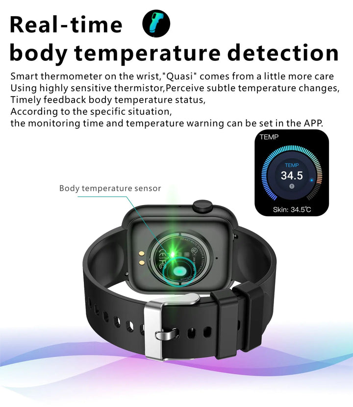 Premium Smartwatch - Wireless Charging, Bluetooth Calls, Fitness Tracker, Custom Watch Faces, Heart Rate Monitoring, Sleep Tracking, Waterproof, Men & Women