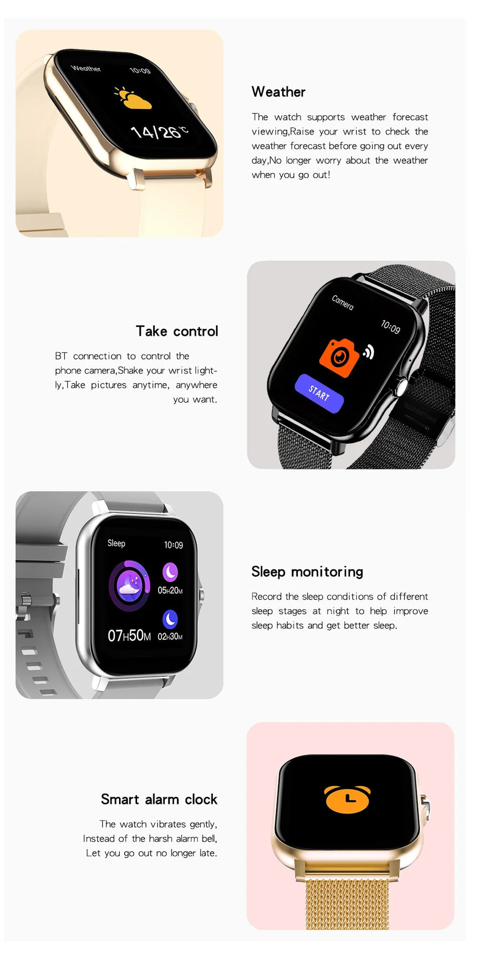 Luxury Smartwatch Android OS - 1.44" Full Touch Color Screen, Bluetooth, Custom Dial, for Men & Women, Smart Watch with Call Feature