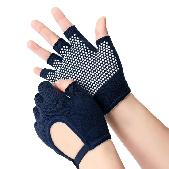 Premium Half-Finger Yoga Gloves for Women – Anti-Slip Pilates & Fitness Gloves, Open-Fingered Design for Indoor Dance