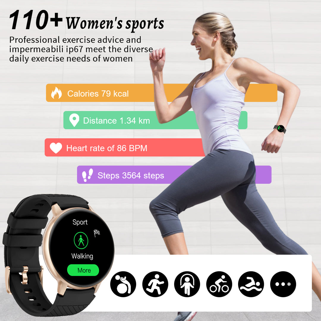 Premium Bluetooth Smartwatch for Men & Women – Heart Rate, Blood Pressure, Blood Oxygen Monitor, Sleep Tracker, Multi-Sport