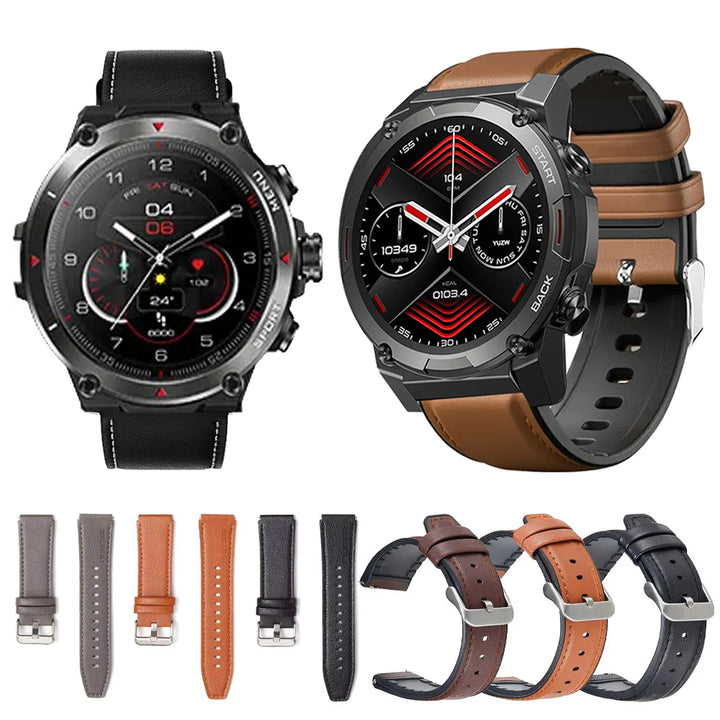 Premium GPS Smartwatch with 1.3" AMOLED Display, 24h Heart Rate & SpO2 Monitor, 5 ATM Waterproof, 25-Day Battery Life, 