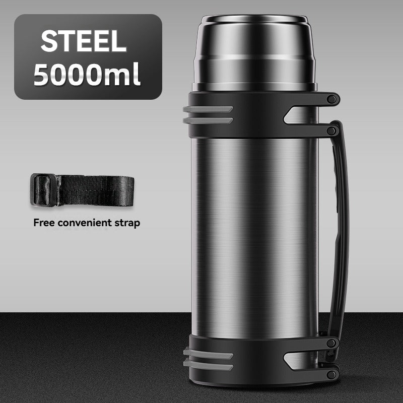 Premium Insulated Stainless Steel Water Bottle – 4L Thermal Flask, Double Vacuum Insulation, Leak-Proof, Soft Handle