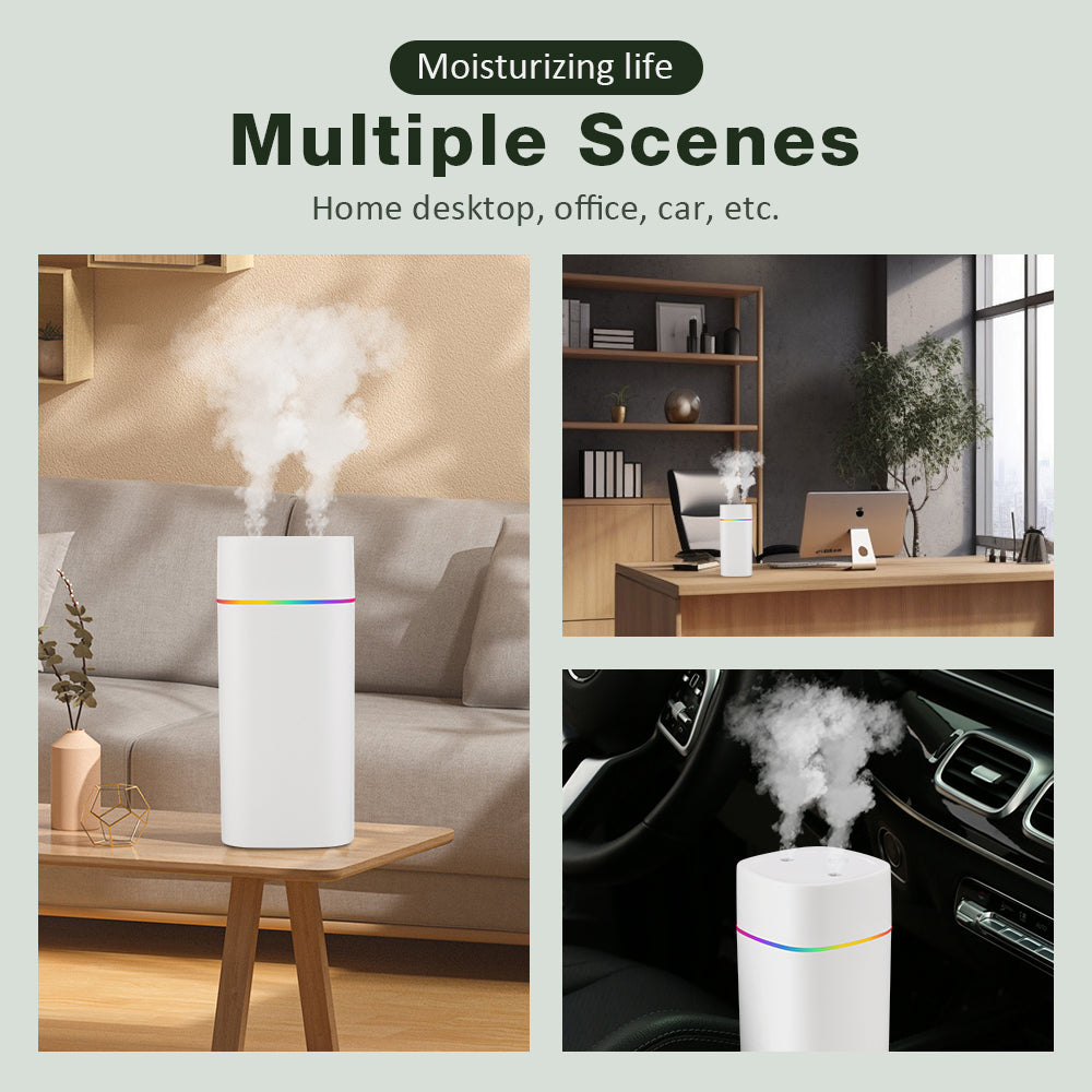 High Quality 600ml USB Air Humidifier with Double Spray Ports, Essential Oil Aromatherapy Cool Mist Maker for Home & Office