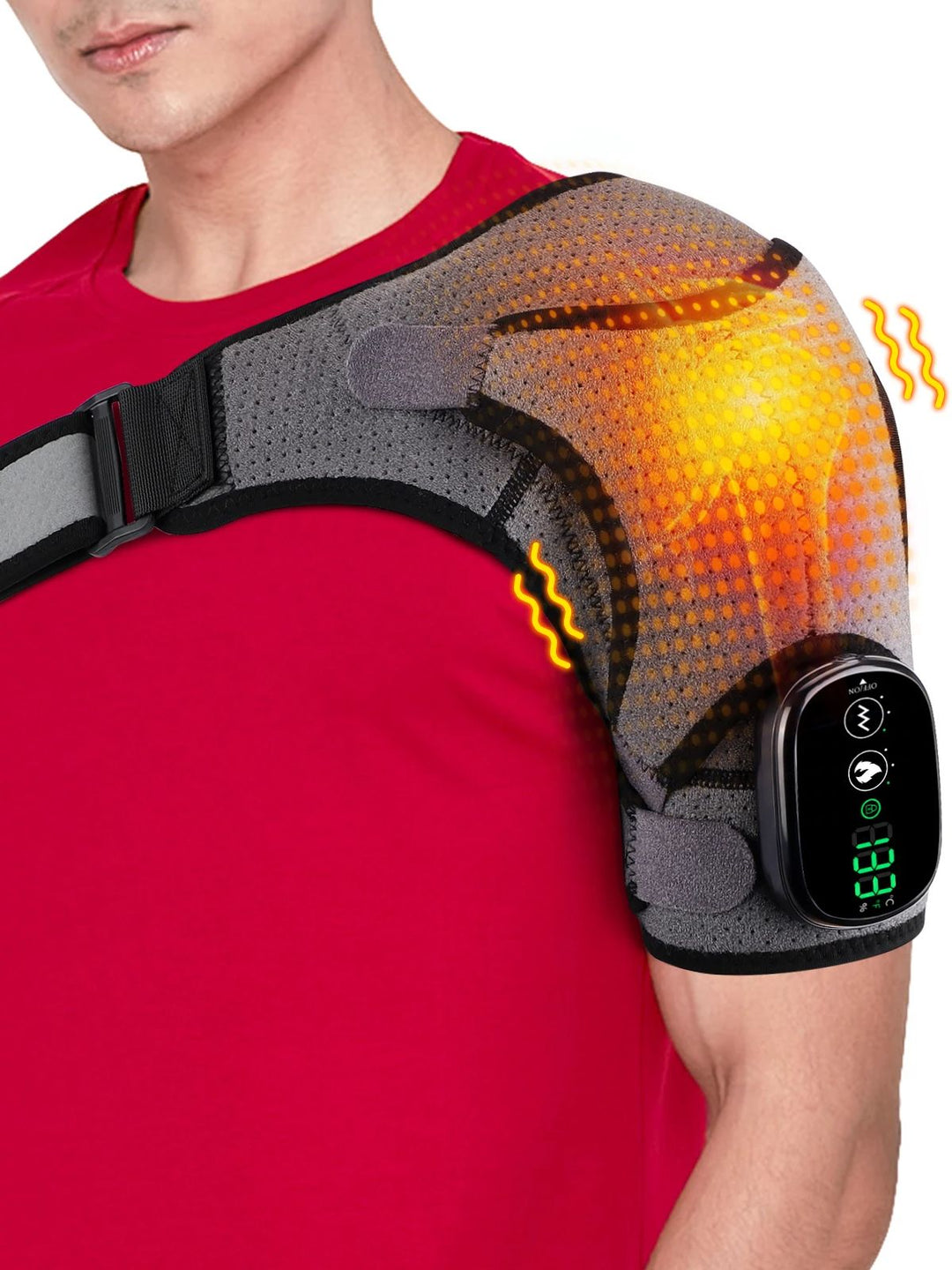 Premium Electrically Heated Shoulder Pads - USB Charging, 3 Heating Levels, 5000mAh Battery, Vibration Massage Device for  