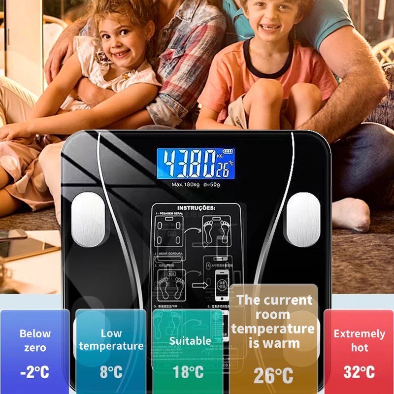 Premium Bluetooth Body Fat Scale – Intelligent, Accurate, and Rechargeable Household Weighing Scale for Adults