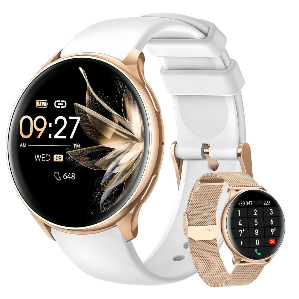 Premium Smartwatch for Women – Wireless Call/Dial, 19 Sports Modes, Sleep Monitoring, Music Player, Pedometer, Female 