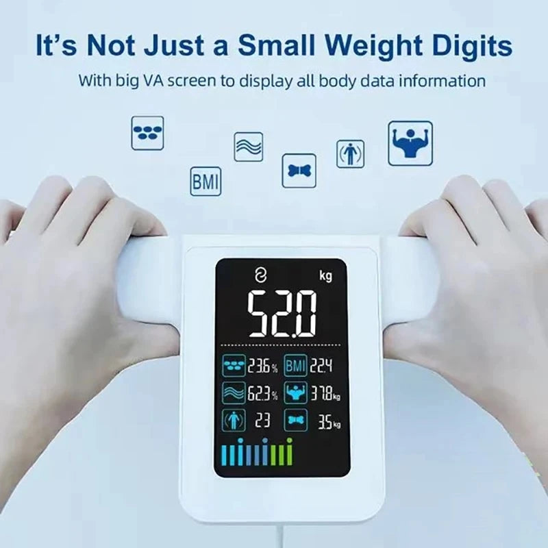 Premium Smart Body Composition Scale – 8 Electrode Bioimpedance Digital Weight Scale, Tracks Body Fat, Water, Muscle Mass,