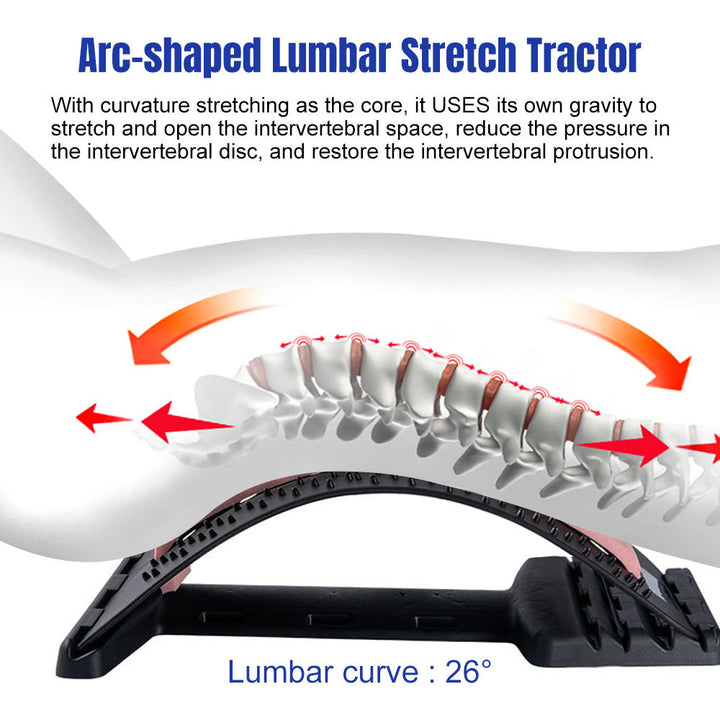 Premium Back Stretcher for Lower Back Pain Relief – 6th Gen Lumbar Support, Magnetic Massage Points, Adjustable Arch fo