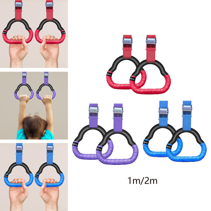 Premium Gymnastics Rings for Kids & Adults – Non-Slip Swing Rings with Adjustable Straps, High Load Capacity (150kg), Safe