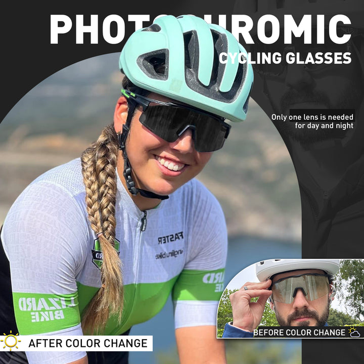 Premium Photochromic Cycling Sunglasses for Men & Women – UV400 Protection, Adjustable Lenses, Sports Eyewear 