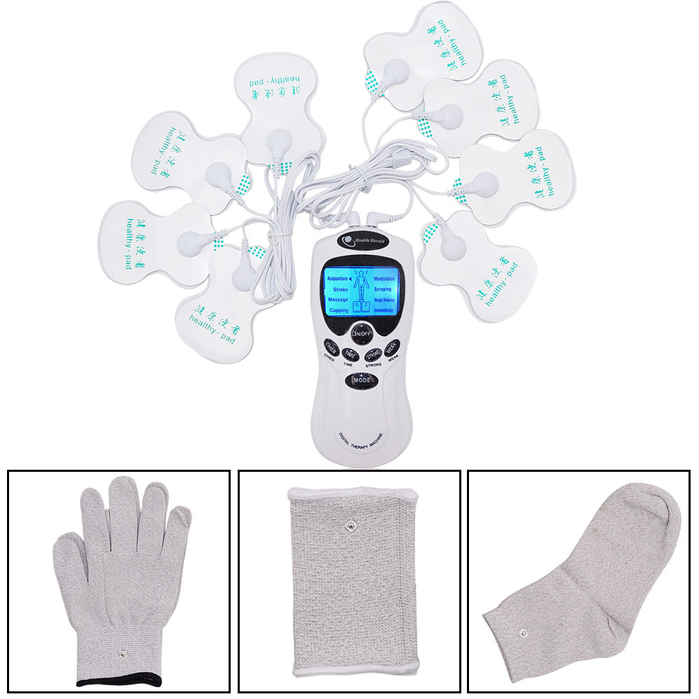 Premium Digital EMS TENS Muscle Stimulator for Body Massage - Acupuncture Therapy Machine with LCD Display, Adjustable 