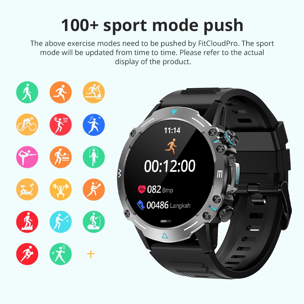 Premium Outdoor Sports Smartwatch for Men – GPS, 1.53" HD Display, Bluetooth Call, Compass, LED Flashlight, 3ATM Waterproof, 