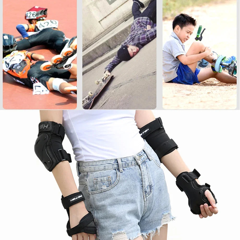 Premium Protective Gear Set for Kids & Adults – Elbow, Knee, Wrist Pads for Skateboarding, Roller Skating, BMX, Cycling, & 