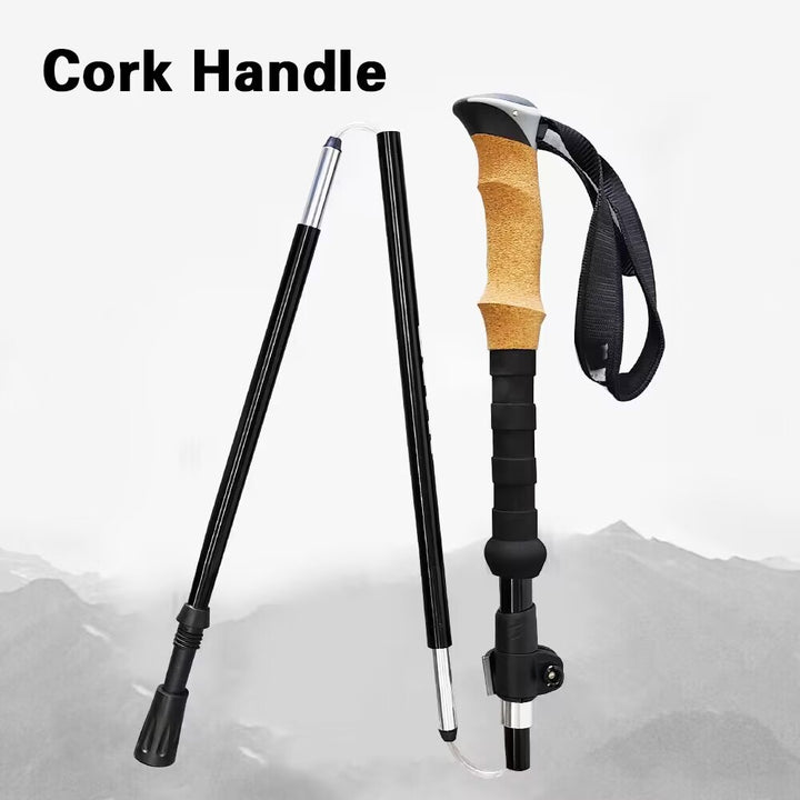 Premium Adjustable Trekking Pole – Multifunctional Ultralight Aluminum Hiking Stick, Folding Alpenstock, Outdoor Camping 