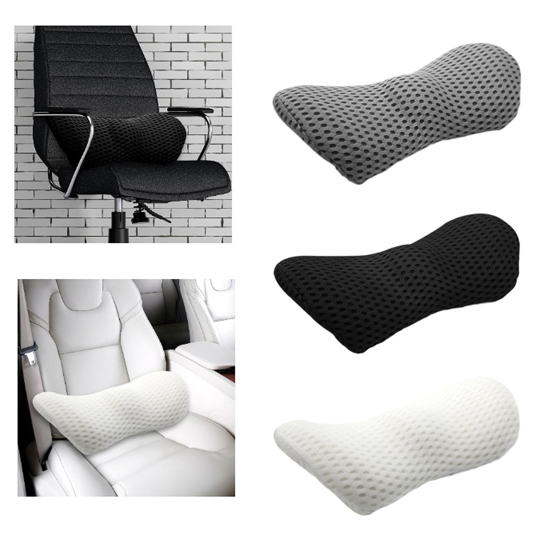 Premium Memory Foam Lumbar Support Pillow – Ergonomic Back Cushion for Car, Office Chair & Bed, Lower Back Pain Relief, 