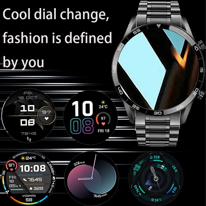 Premium Men's Smartwatch – Full Circle Touch, Bluetooth Call, IP67 Waterproof, Fitness & Health Tracking, 1.3" HD Screen,