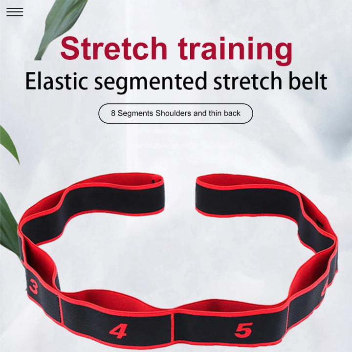 High-Quality 8-Section Stretching Resistance Band – Multi-Functional Elastic Yoga & Pilates Fitness Belt for Targeted