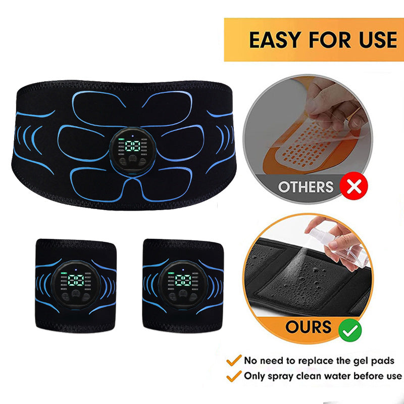 High-Quality EMS Abdominal Toning Belt | Muscle Stimulator for Waist, Arm & Leg | USB Rechargeable, 10 Modes & 39 Levels | 