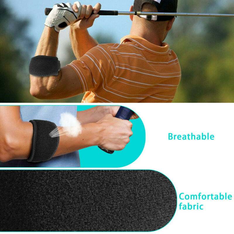 Premium Tennis Elbow Support Brace for Golfers, Epicondylitis Relief, Gym & Sport Protector, Adjustable Clasp for Badminton,