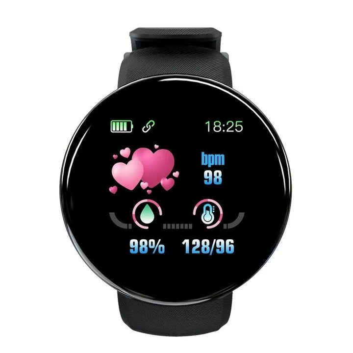 Premium D18 Smart Watch - Waterproof Fitness Tracker with Heart Rate, Blood Pressure, Oxygen Monitor, Call & Message 