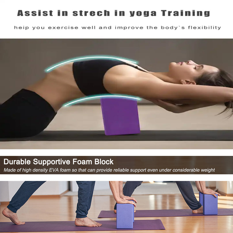 Premium Yoga Blocks – High-Density EVA Foam Pilates Bricks for Stability & Support – Non-Slip, Ergonomic, Durable, Lightweigh