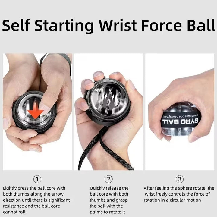 Premium Gyro Ball Wrist Trainer – Gyroscopic Power for Forearm Strength, Muscle Relaxation & Grip Training, Portable Push